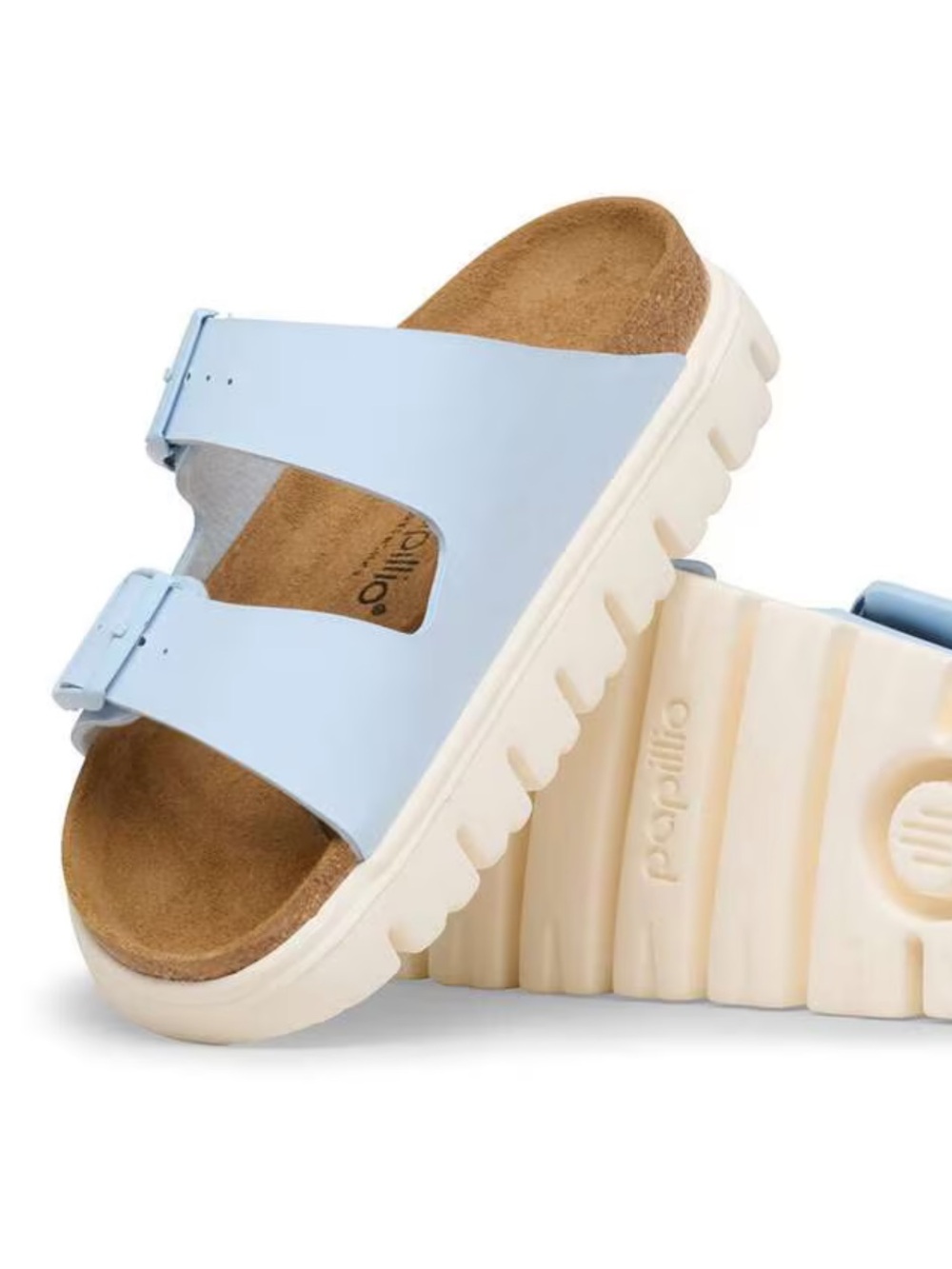 Birkenstock Arizona Chunky . Size 40. Baby Blue . Papillo Platform. NIB